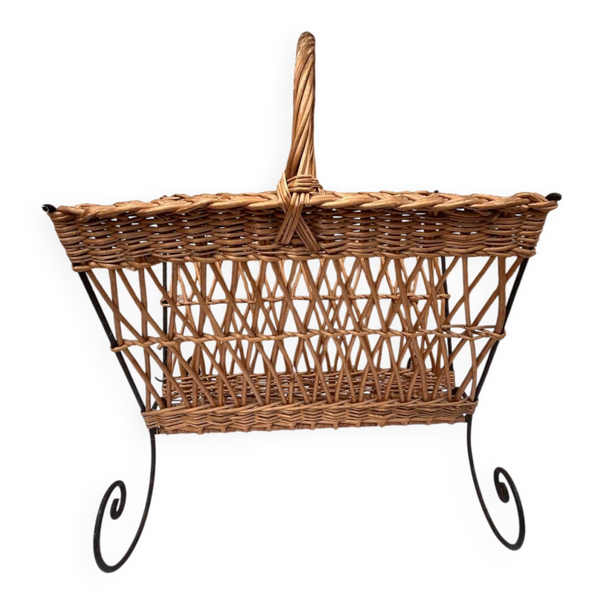 Rattan magazine rack