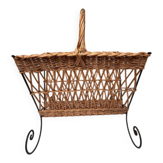 Rattan magazine rack