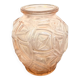 Vase verre moulé rose art déco