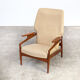 60s John Boné teak and wool adjustable lounge chair for Advance Design