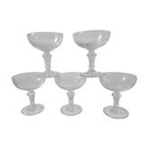 Lot of 5 20s crystal champagne glasses
