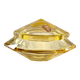 Poudrier Art Déco aux parois facettées  en cristal jaune citrine