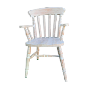 Chaise bois massif cérusé campagne