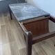 Table basse marbre et bois années 70