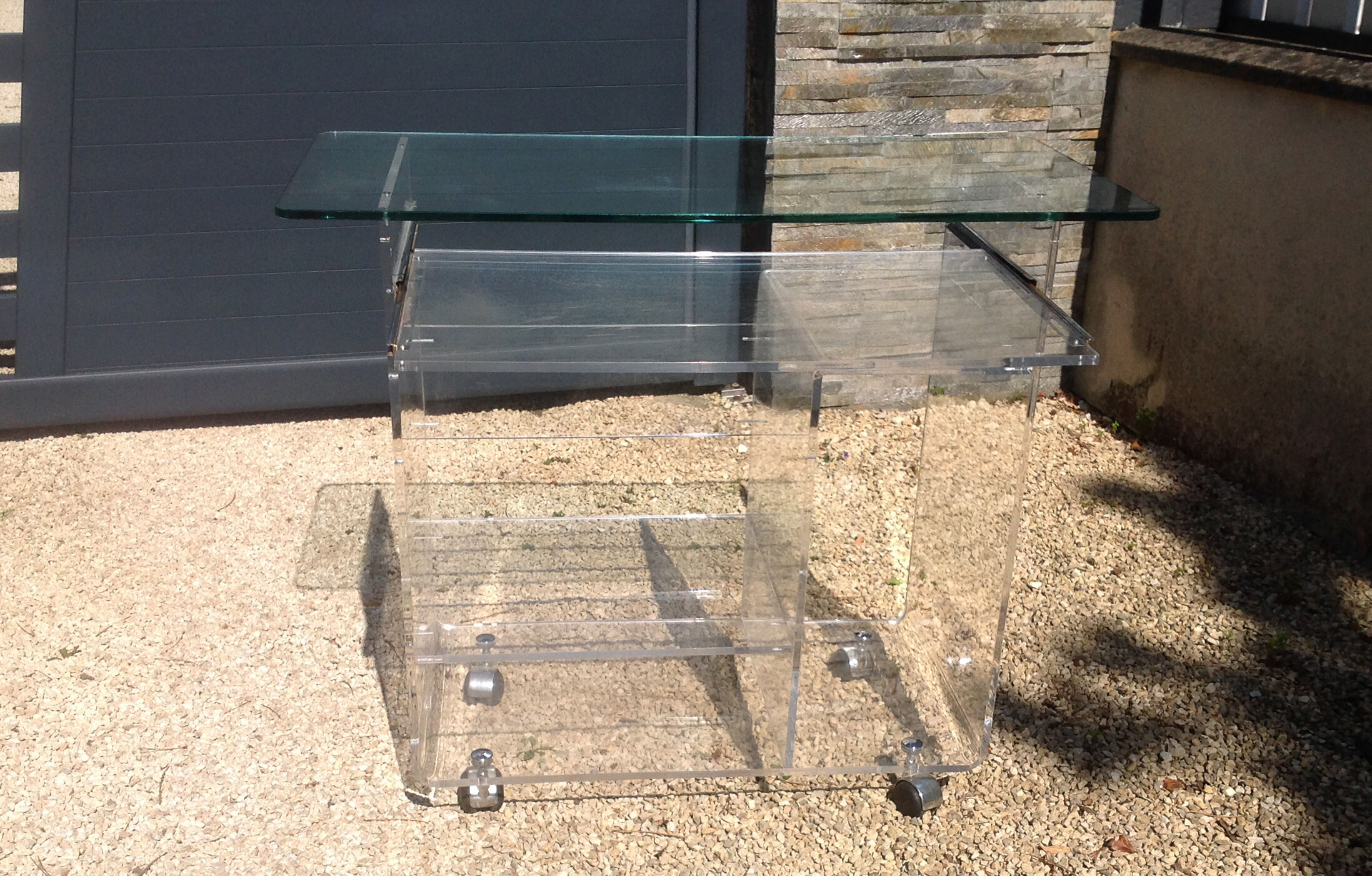 David Lange vintage plexiglass table
