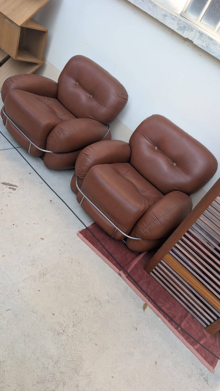 Set of 2 Okay armchairs by Adriano Piazzesi, 70s