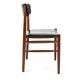 Deux chaises de salle à manger en teck et rembourrées de cuir noir de design danois, années 1960