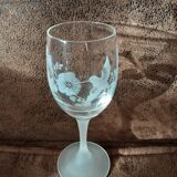 Set of 11 crystal footed digestif glasses