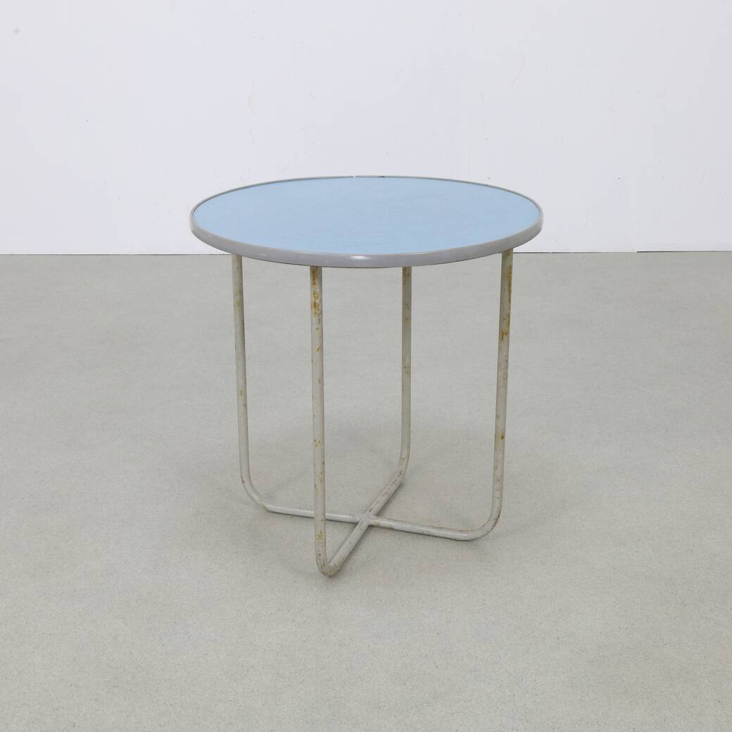 Dutch round bauhaus side table, 1930s