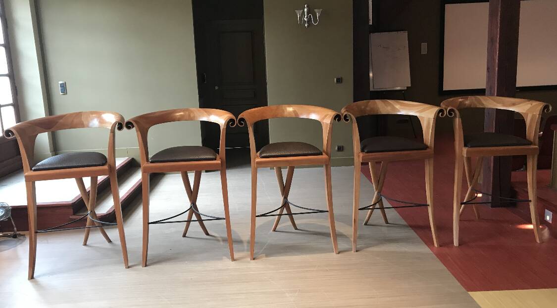 Lot of 5 Art Deco high chairs – 1930s – Origin: Casino de Biarritz