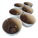 Ensemble de 6 verres en céramique émaillée façon fongus
