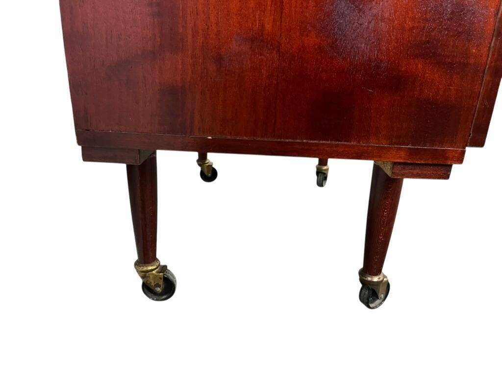 Vintage wooden wardrobe / small wardrobe on wheels
