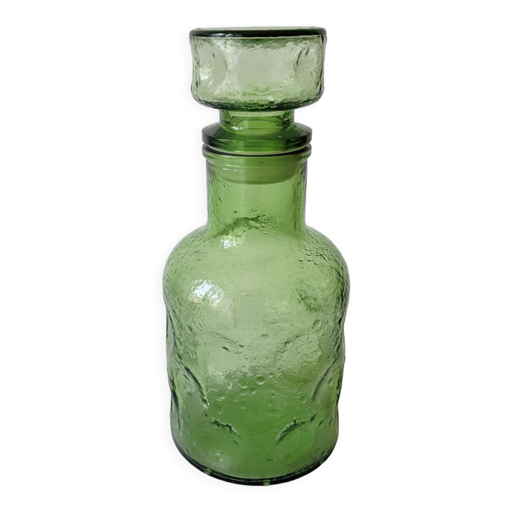 Carafe en verre vert