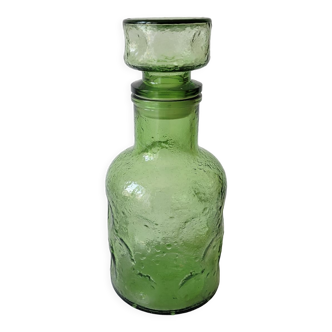 Green glass decanter