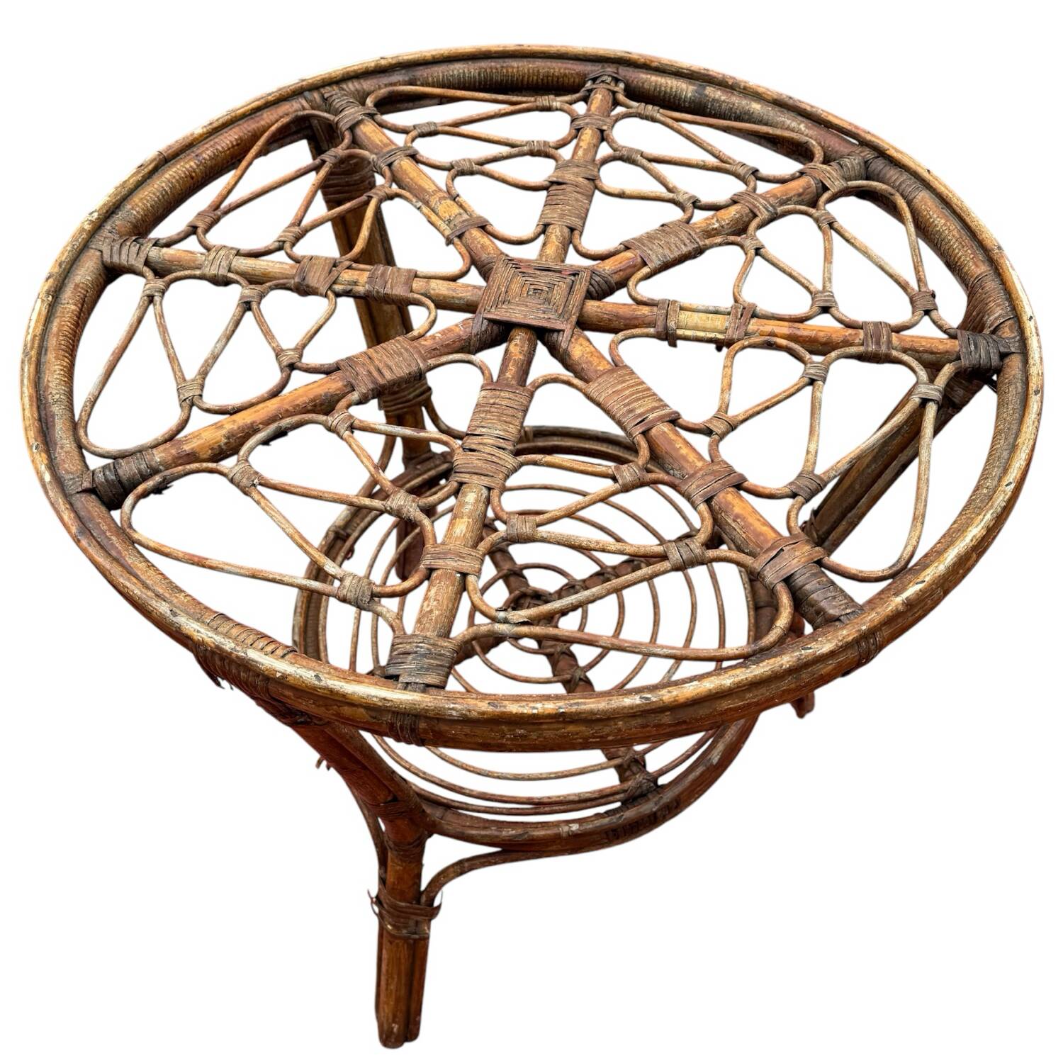 Rattan coffee table from the 50's Italy