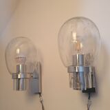 Pair of space age wall lights by Doria Leuchten