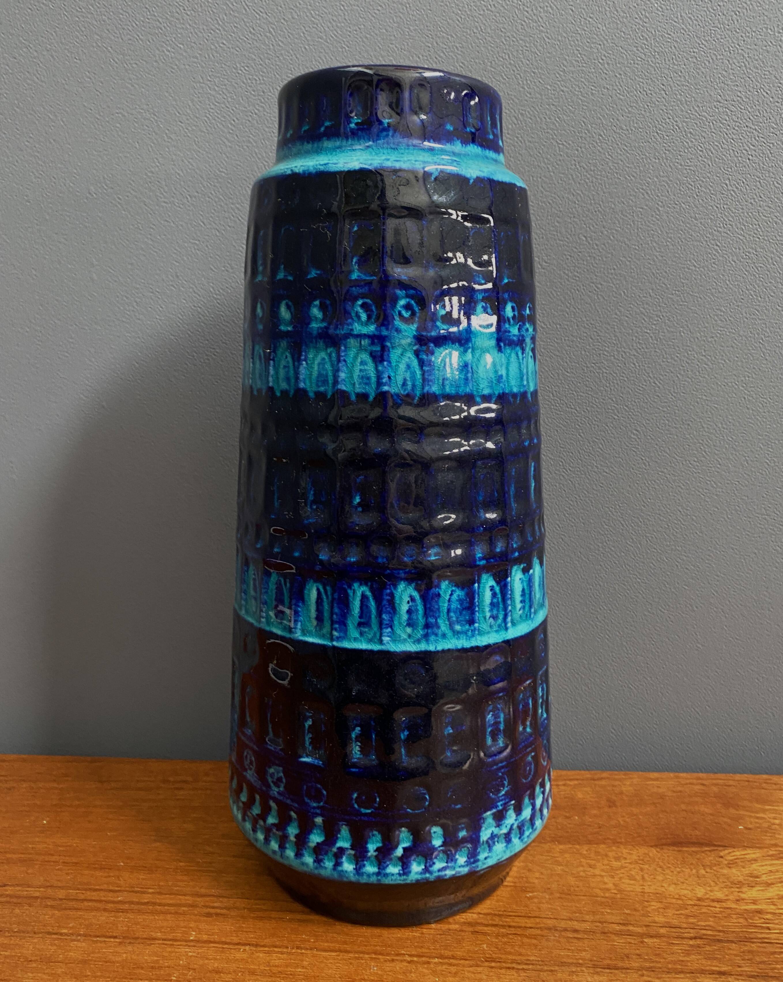 Scheurich blue ceramic vase model 260-30