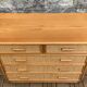 Commode vintage en rotin et osier tressé  1970