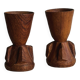 Pair of wooden egg cups