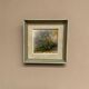 Mid-century oil on panel 'Flowers' by G. Sigrand, vintage & framed 24 × 24 cm