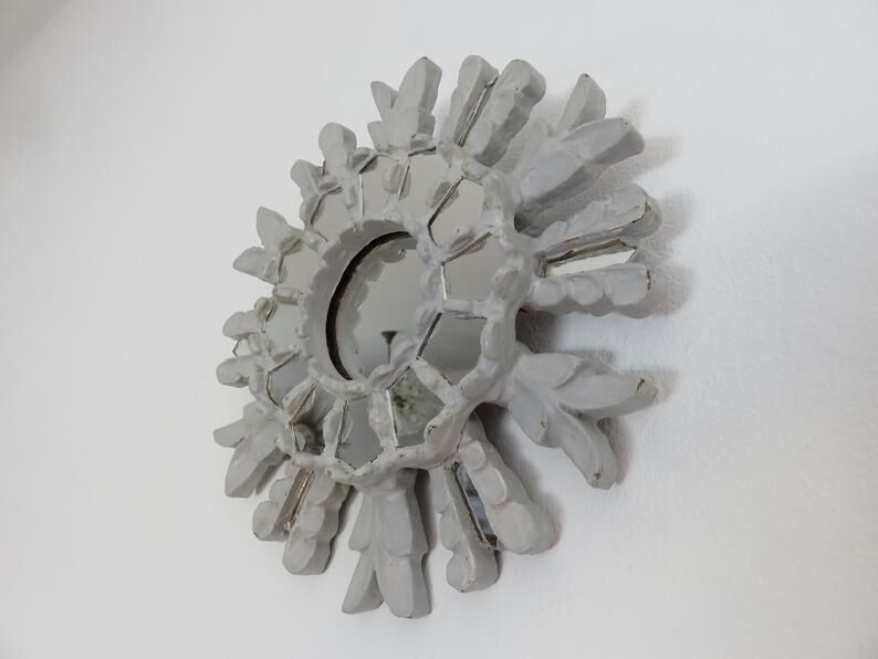 Wooden sun mirror with art deco inlays 40/50