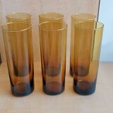 Set of 6 vintage amber glasses