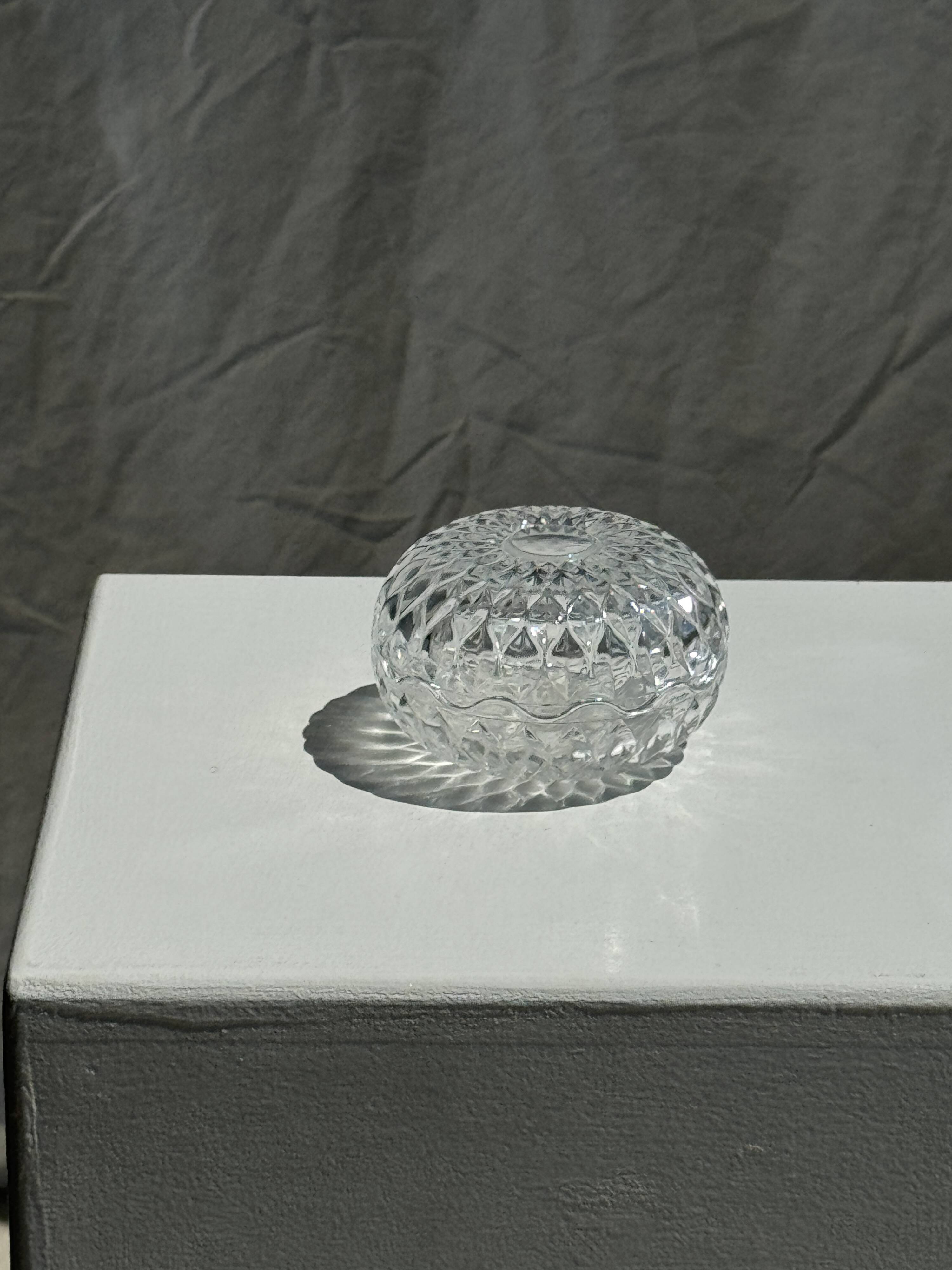 Small glass candy box Cristal d'Arques France