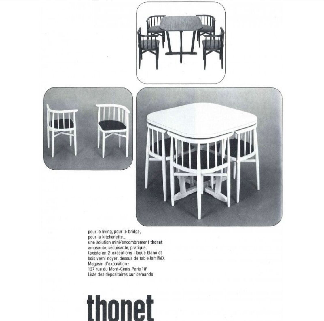 Built-in table and chairs Thonet