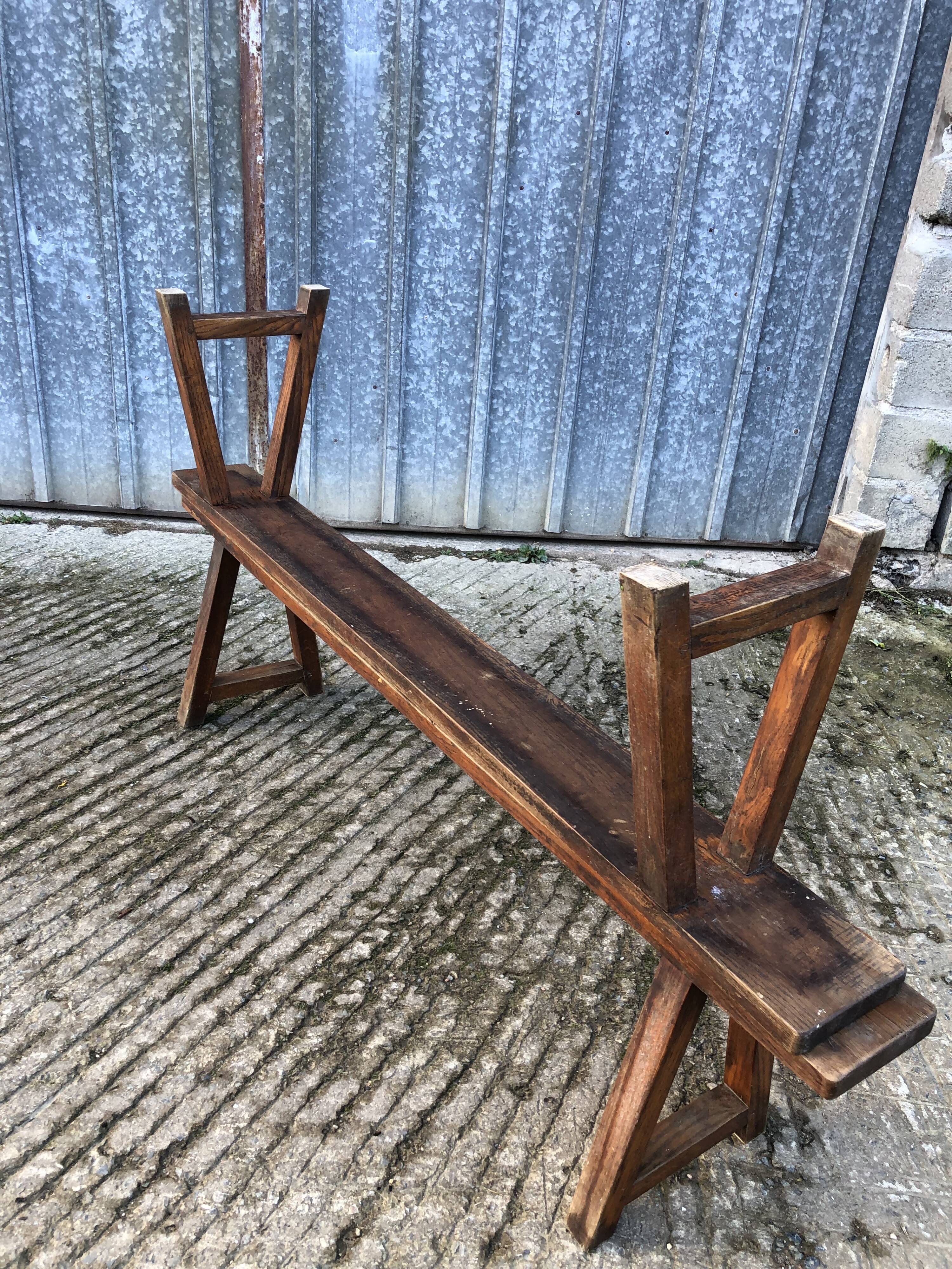 Pair of antique oak benches