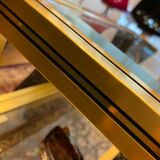Lacquered brass, glass a two tier coffee table Pierre Vandel, circa 1970