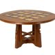 Guillerme and Chambron. Oak and ceramic side table. 1970s-80s.