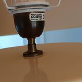 large beige and gold Raku ceramic living room lamp by Robert Kostka