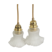 Pair of tulip walking lamps