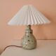 Upcycled lamp in pleated sandstone lampshade