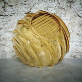 Yellow thick glass salad bowl