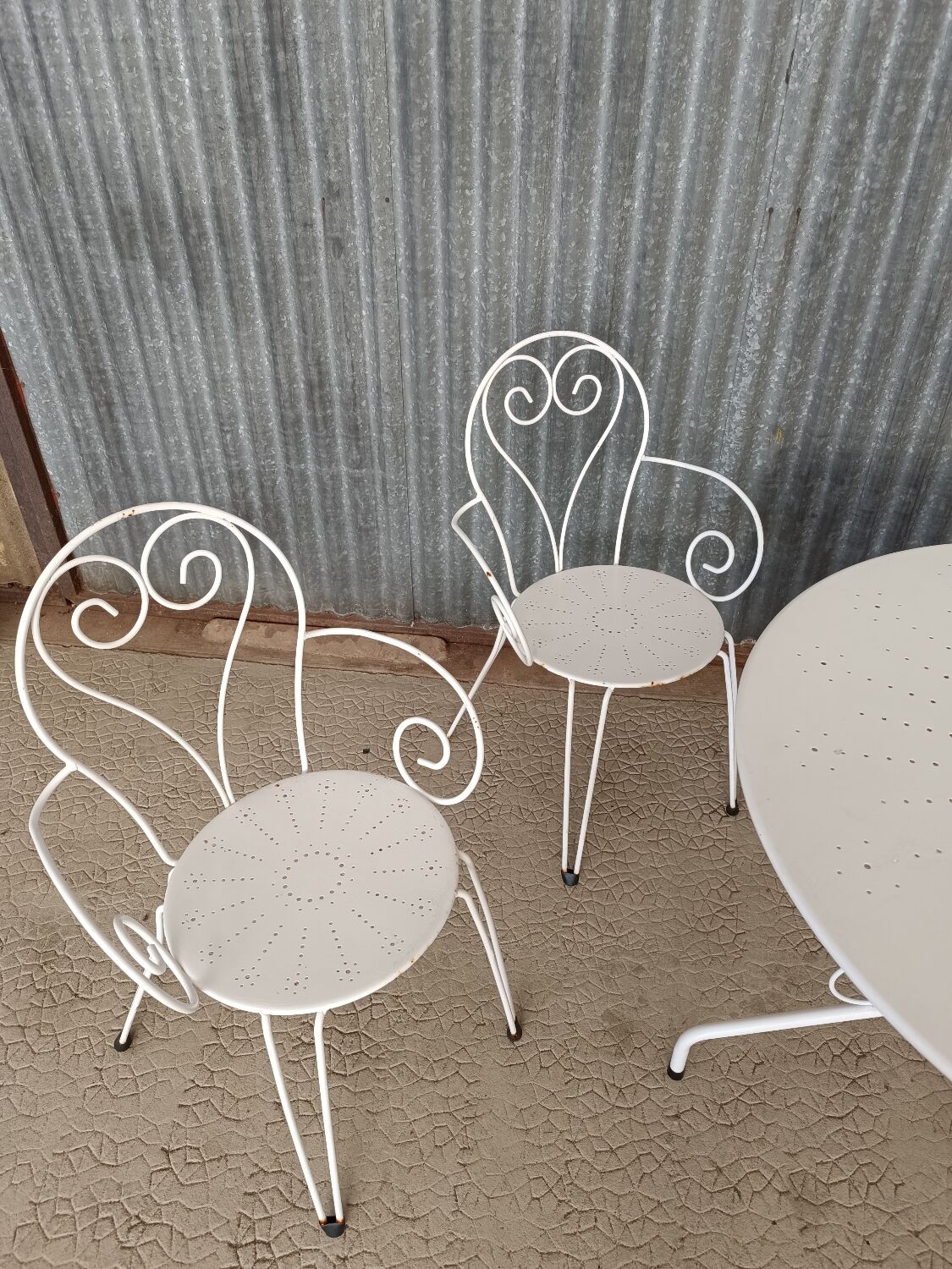 Wrought iron garden furniture