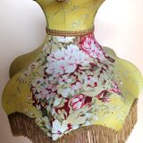 Opaline and gilt bronze lamp with Victorian lampshade