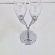 Crystal Champagne Flutes in Holder by Philippe Di Meo for Moët & Chandon, 1980s, Set of 2
