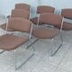 Set of 6 vintage low chrome metal chairs