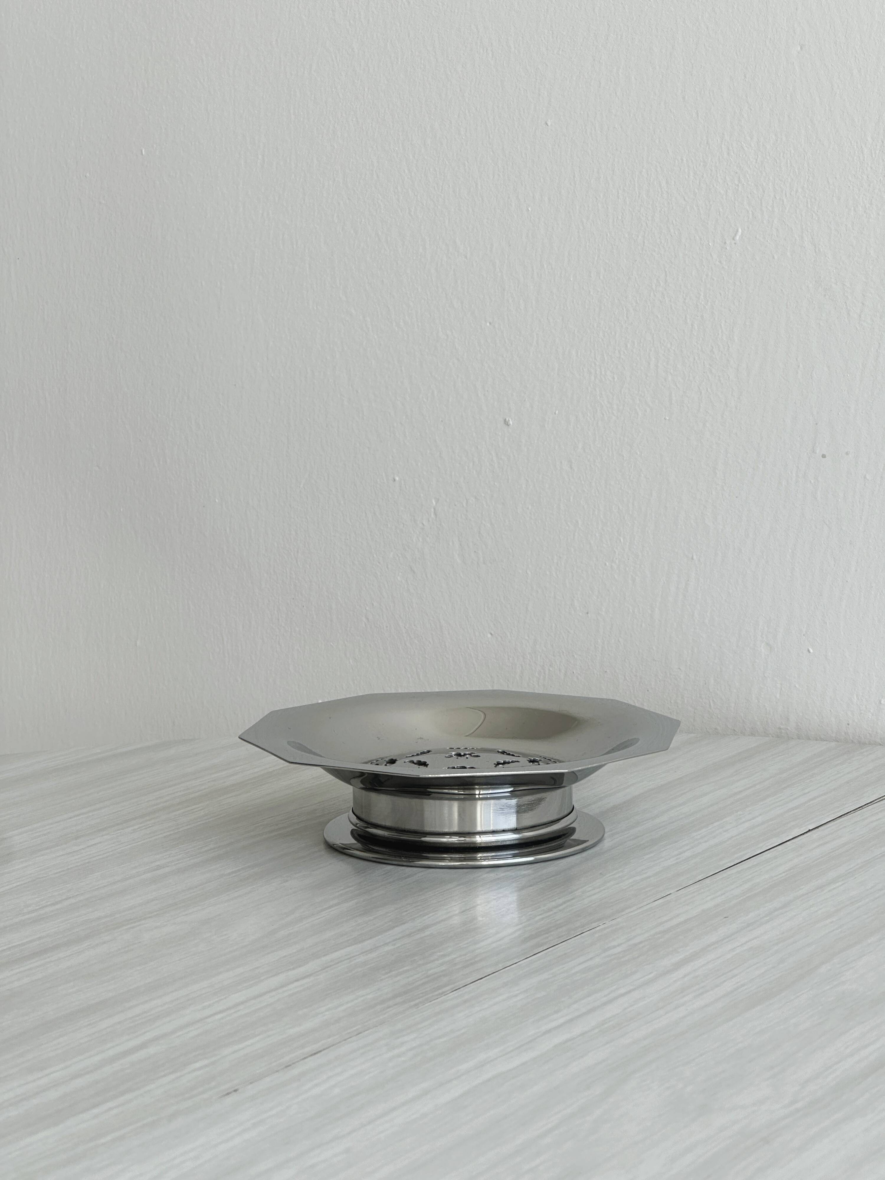 Antique metal butter dish