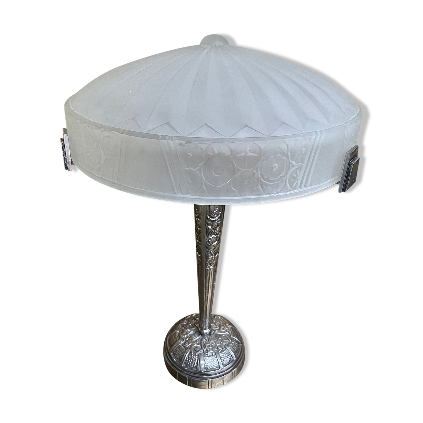 Art deco period lamp in chrome-plated steel