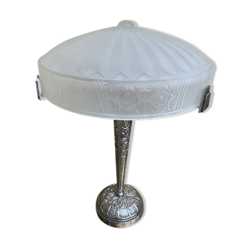 Art deco period lamp in chrome-plated steel