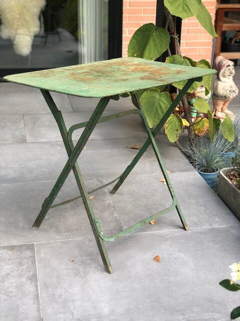 Garden table in green iron early twentieth
