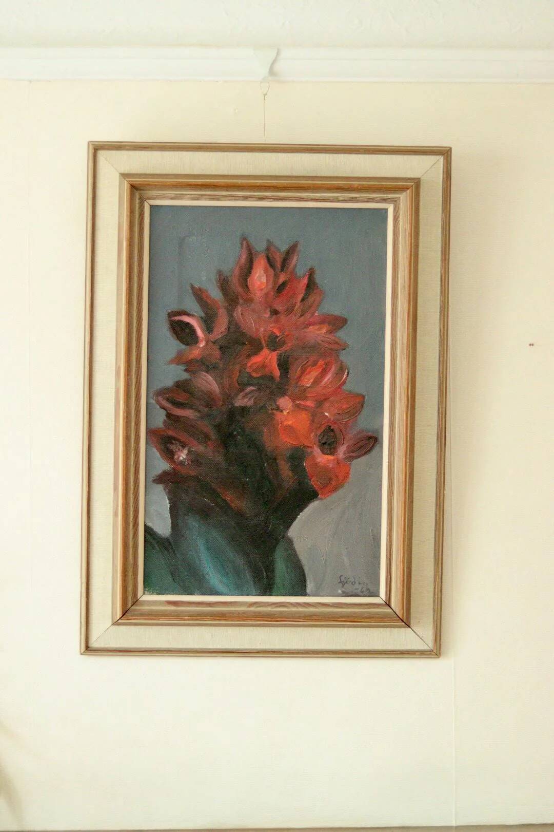 Original vintage oil on canvas – "Flowers"
