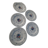 Lot 5 plates for dessert provincial bouquet
