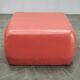 1980s Italian Postmodern Red Faux Leather Pouf Ottoman