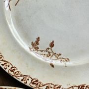 Flat plates, ironstone, poppies