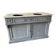 Meuble de salle de bain ancien double vasque plateau marbre