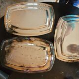 Set of 3 silver serving dishes