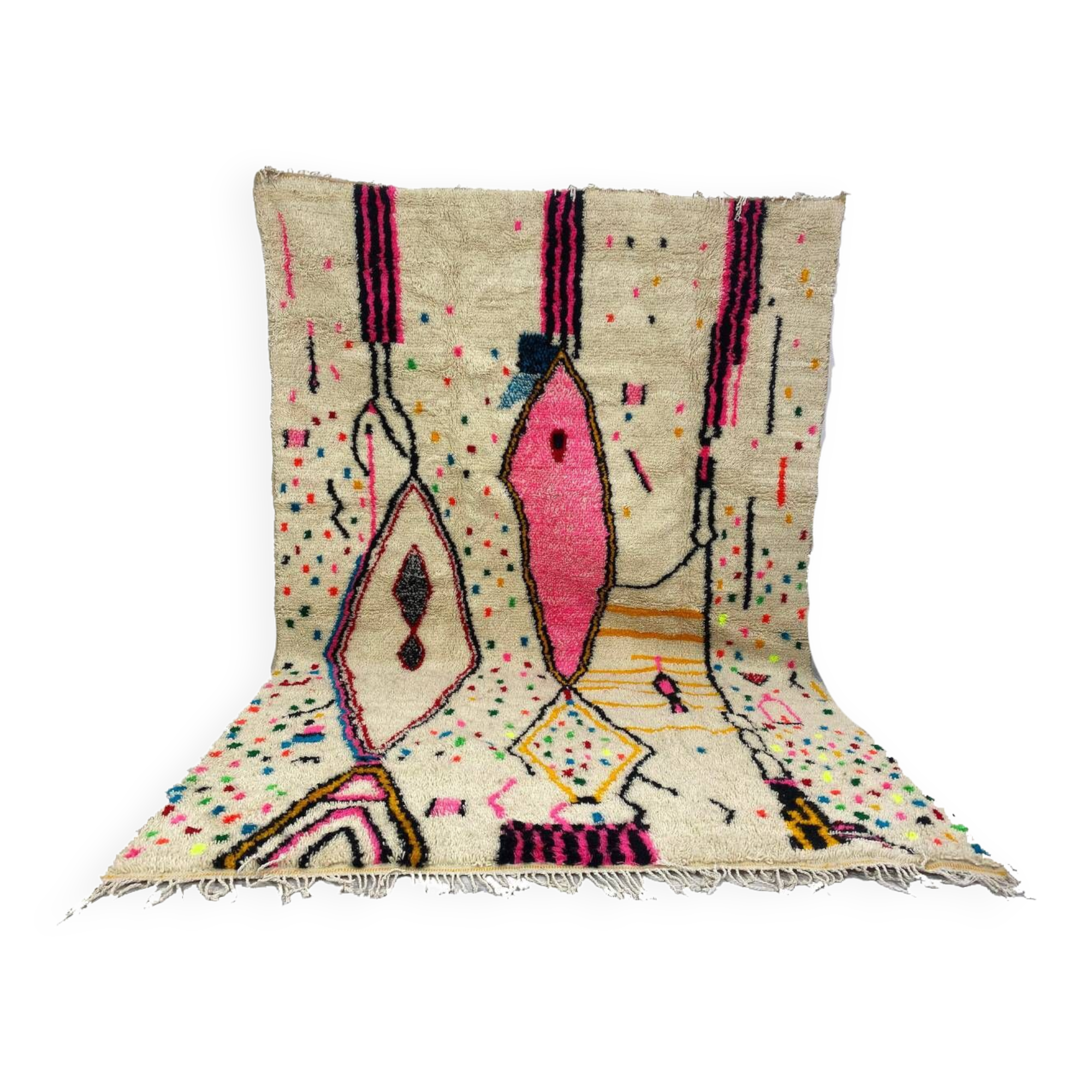 Colorful handmade wool Berber rug 320 X 180 CM